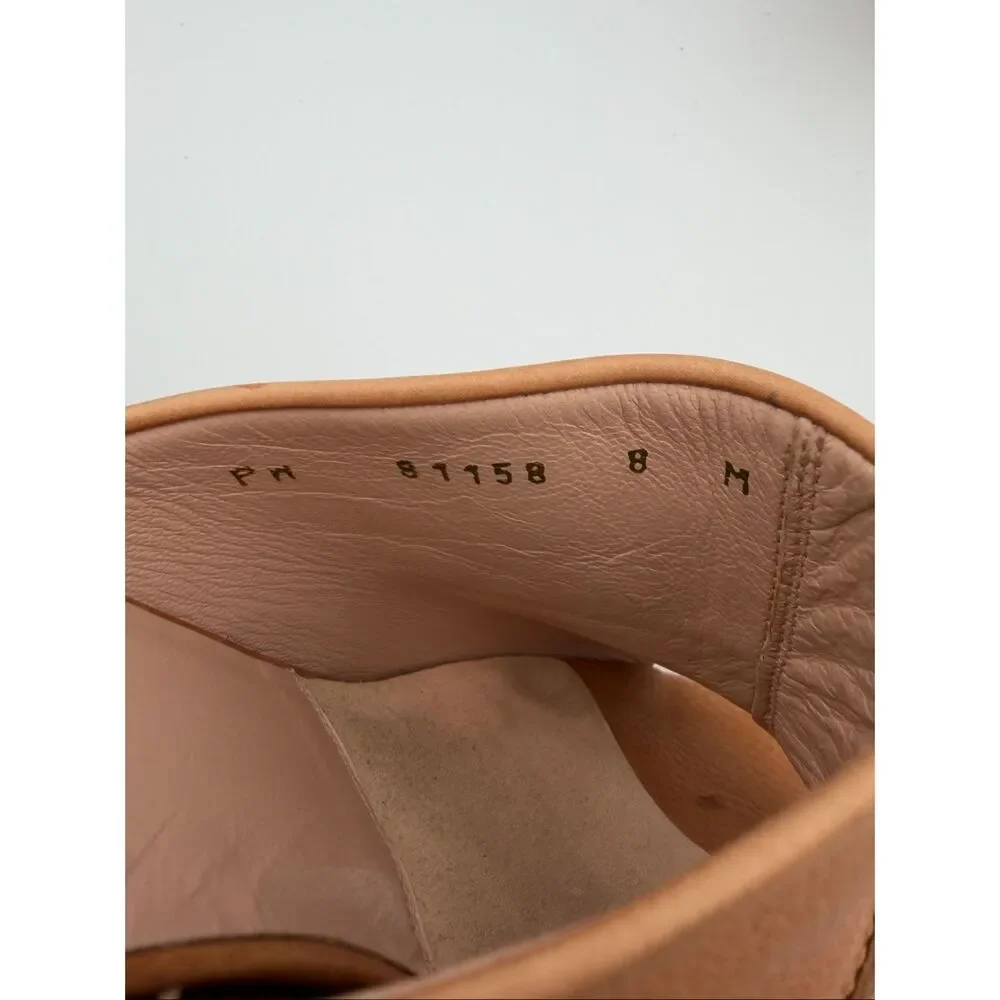 Stuart Weitzman Leather Platform Wedge Slide Sandals Tan Size 8 - Picture 10 of 12